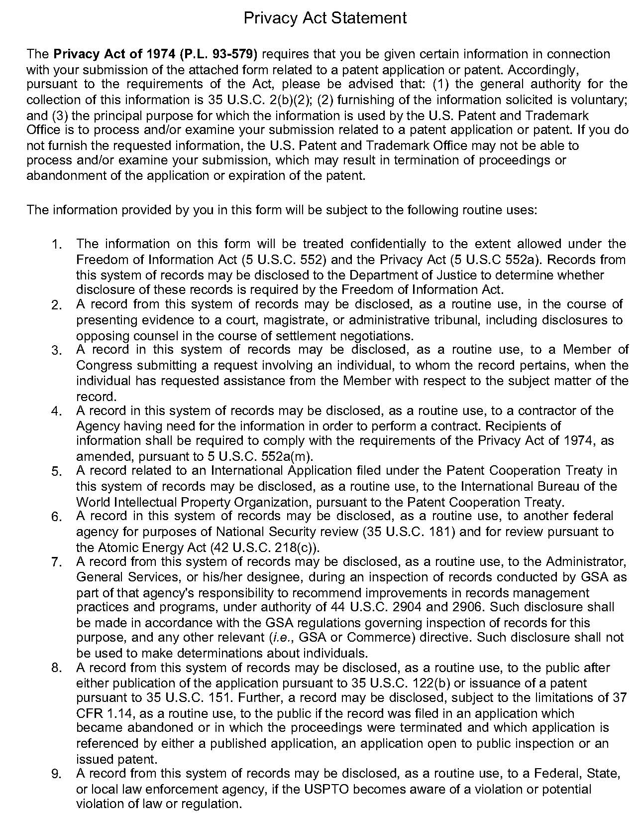 form pto/sb/96. statement under 37 cfr 3.73(b)